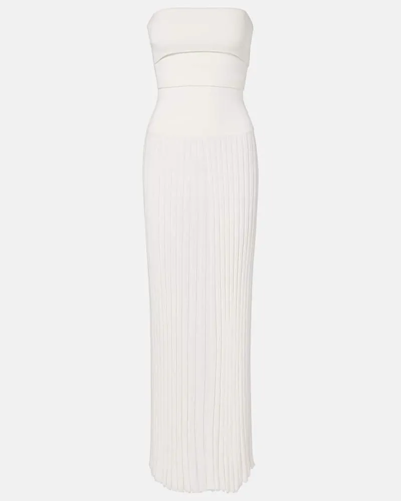 Christopher Esber Maxikleid Slash aus Rippstrick Weiß