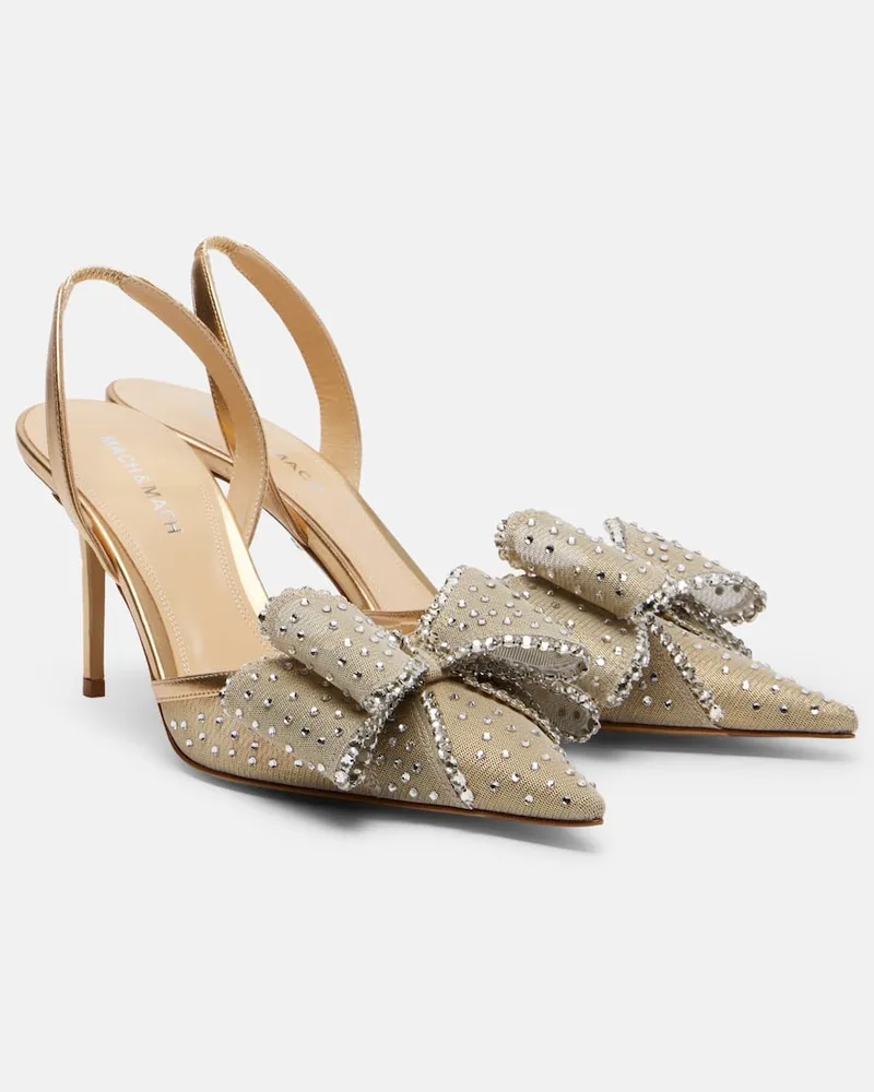 Mach & Mach Slingback-Pumps Le Cadeau 85 aus Mesh Gold
