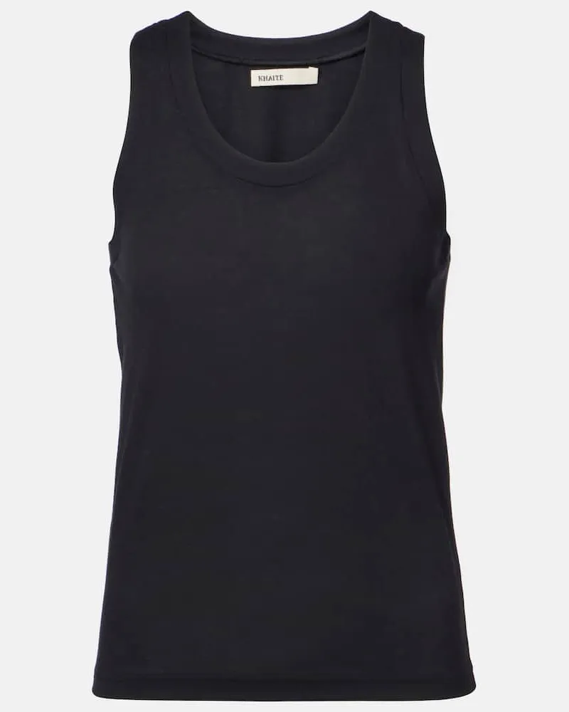 KHAITE Top Isha aus Jersey Schwarz