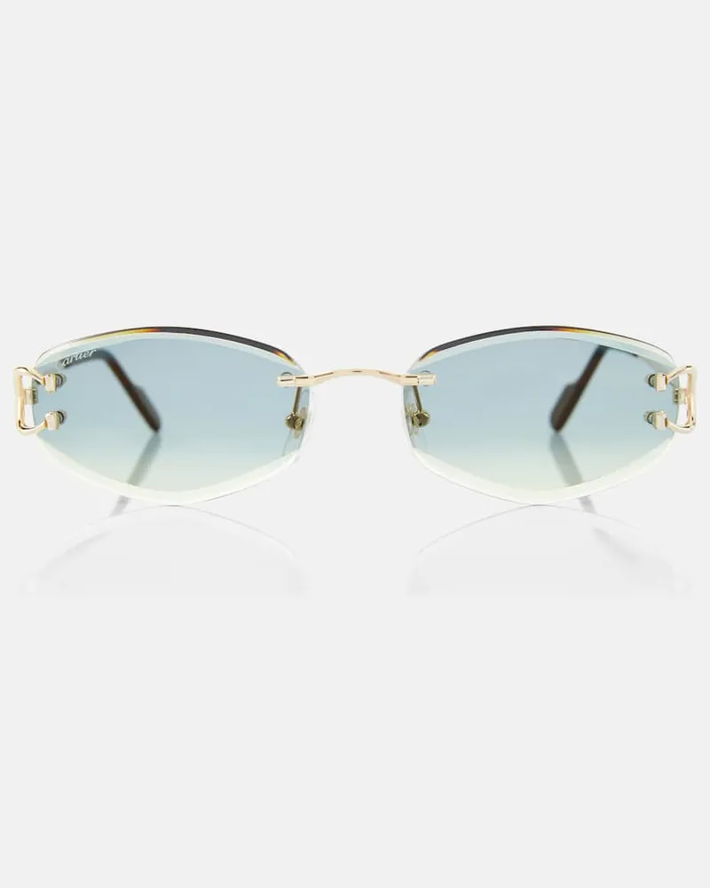 Cartier Ovale Sonnenbrille Signature C Blau