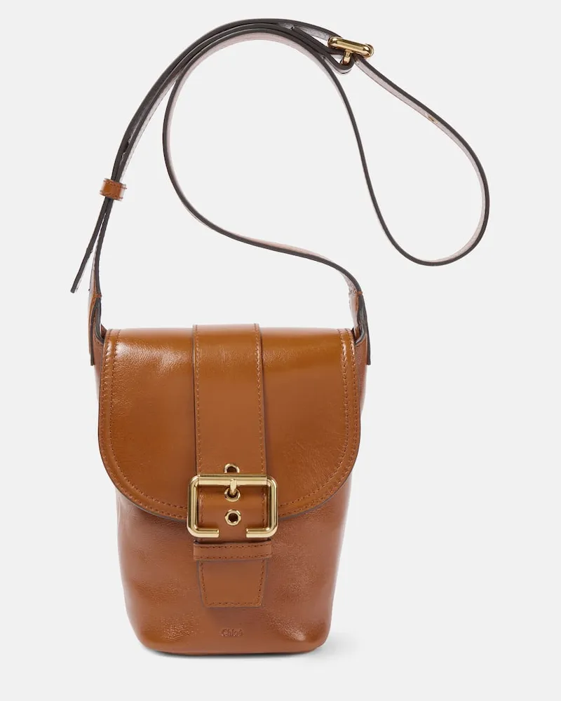 Chloé Chloé Schultertasche Camera Mini aus Leder Braun