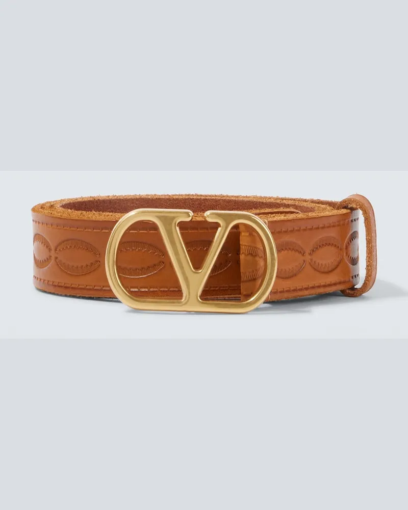 Valentino Garavani Gürtel VLogo Signature aus Leder Braun