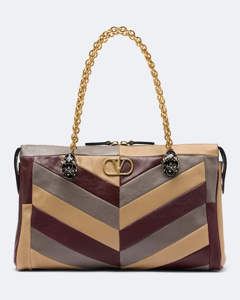 Valentino Garavani Schultertasche Panthea VLogo Medium aus Leder Multicolor
