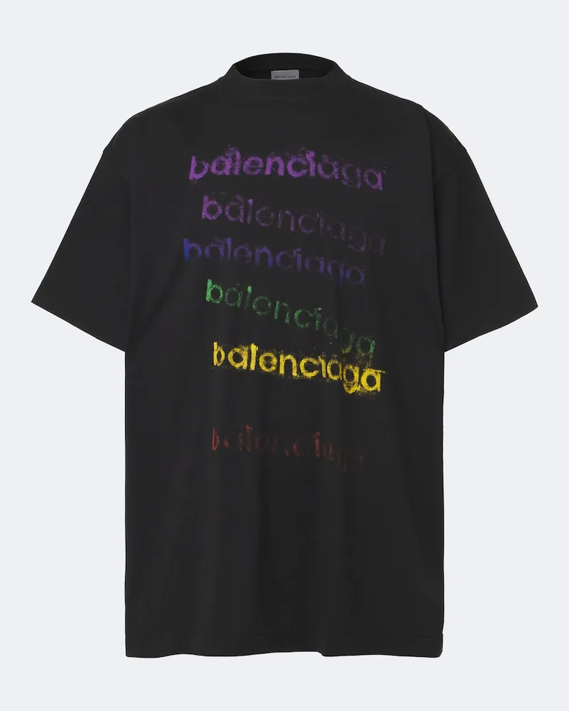 Balenciaga T-Shirt aus Baumwoll-Jersey Schwarz
