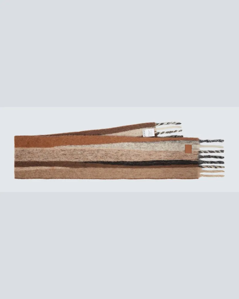 Loewe Schal aus Jacquard Beige