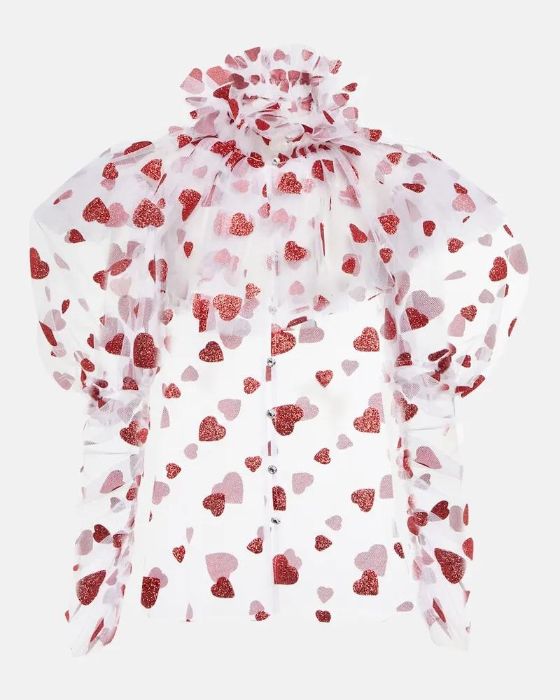 Rodarte Top aus Tüll Weiß