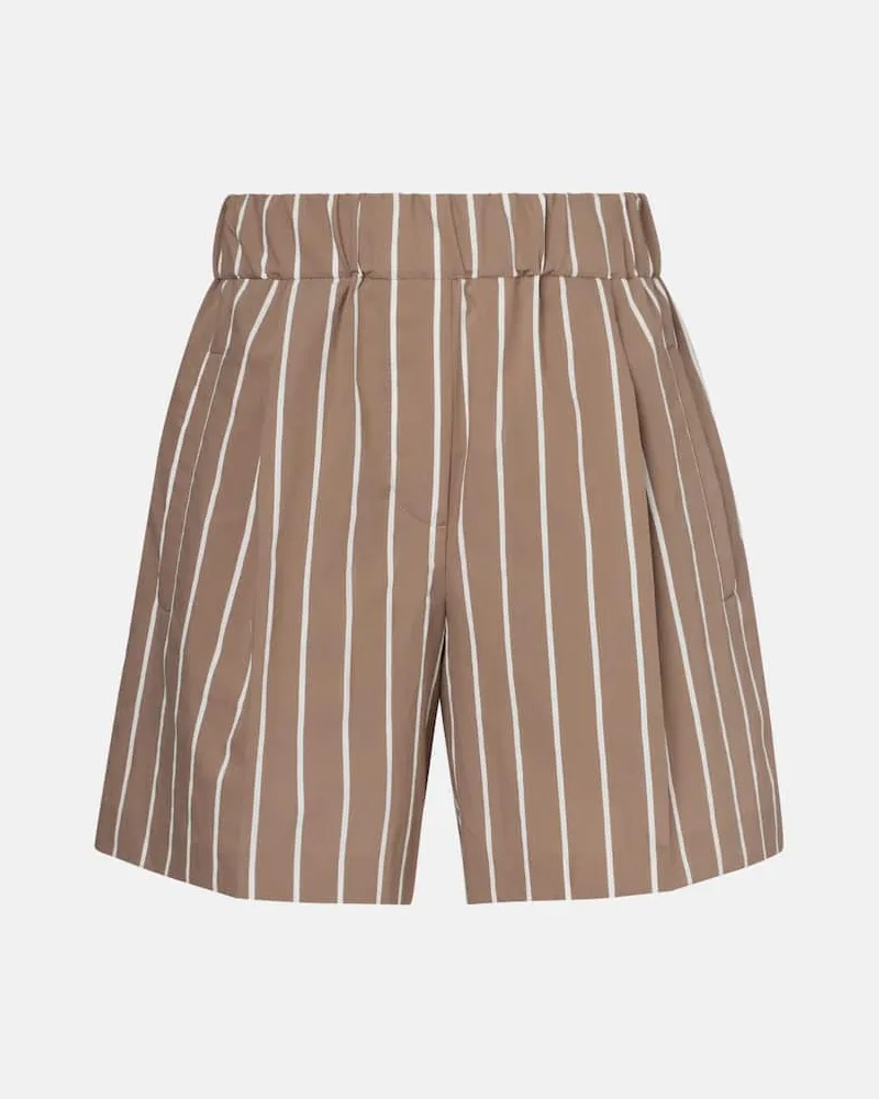 Brunello Cucinelli Bermuda-Shorts aus einem Baumwollgemisch Braun