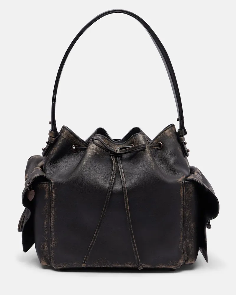 Acne Studios Schultertasche aus Leder Braun