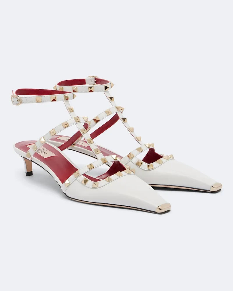Valentino Garavani Pumps Rockstud aus Leder Weiß