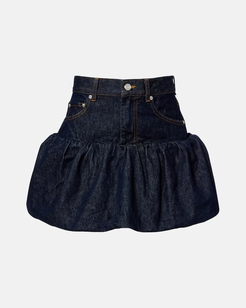 Ganni Minirock aus Denim Blau