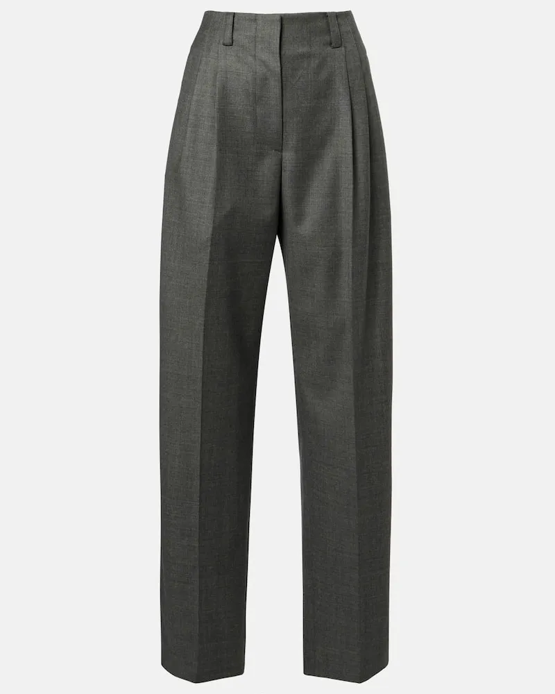 Givenchy Weite Low-Rise-Schlaghose aus Wolle Grau