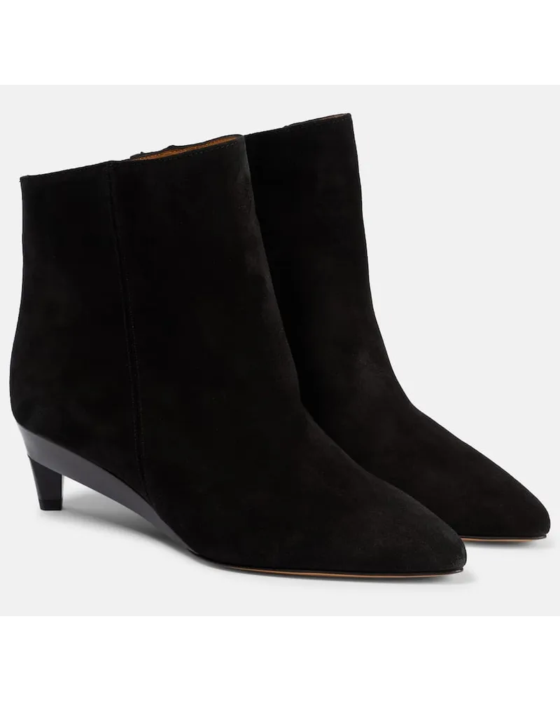 Isabel Marant Ankle Boots Deyan aus Veloursleder Schwarz
