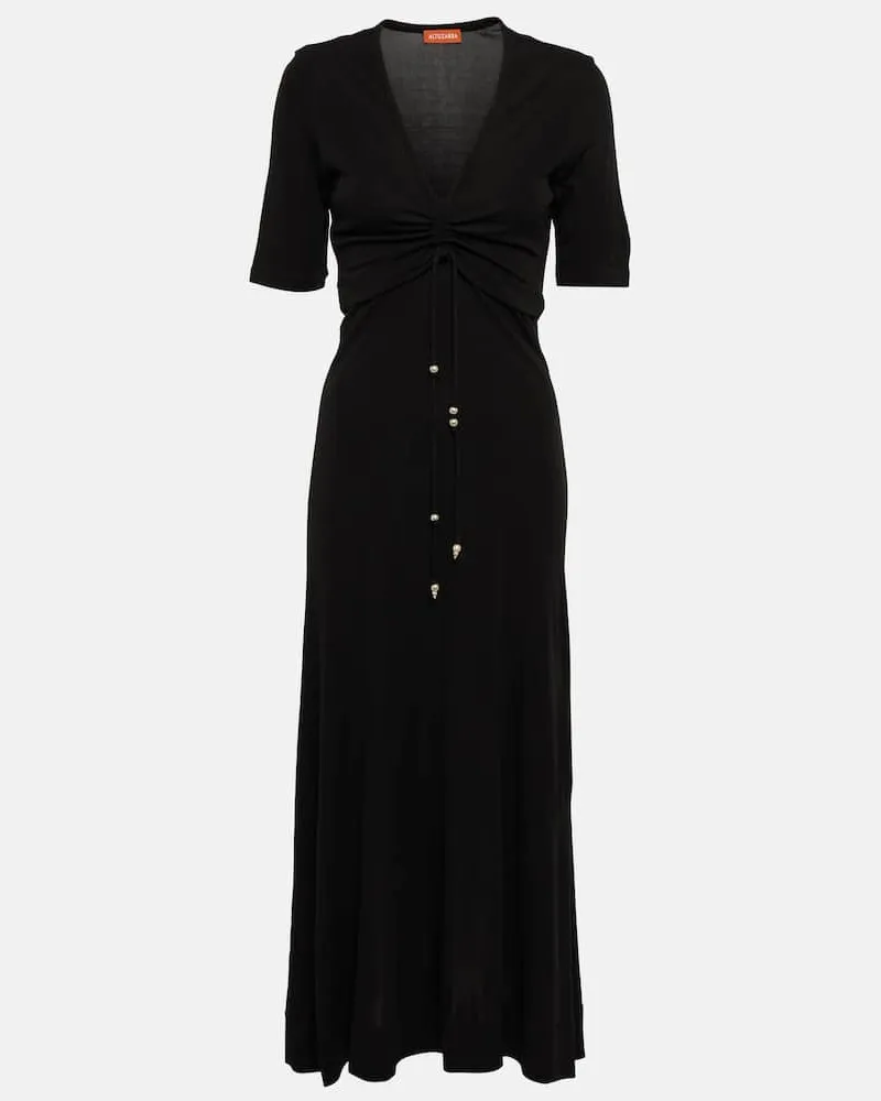 Altuzarra Midikleid Panya Schwarz