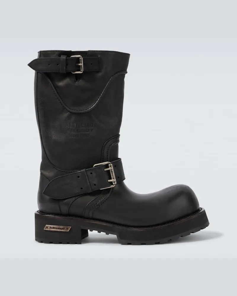 Balenciaga Stiefel Venom aus Leder Schwarz