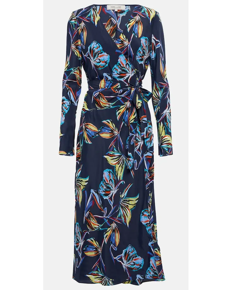 Diane von Furstenberg Wickelkleid Tilly aus Crepe Blau