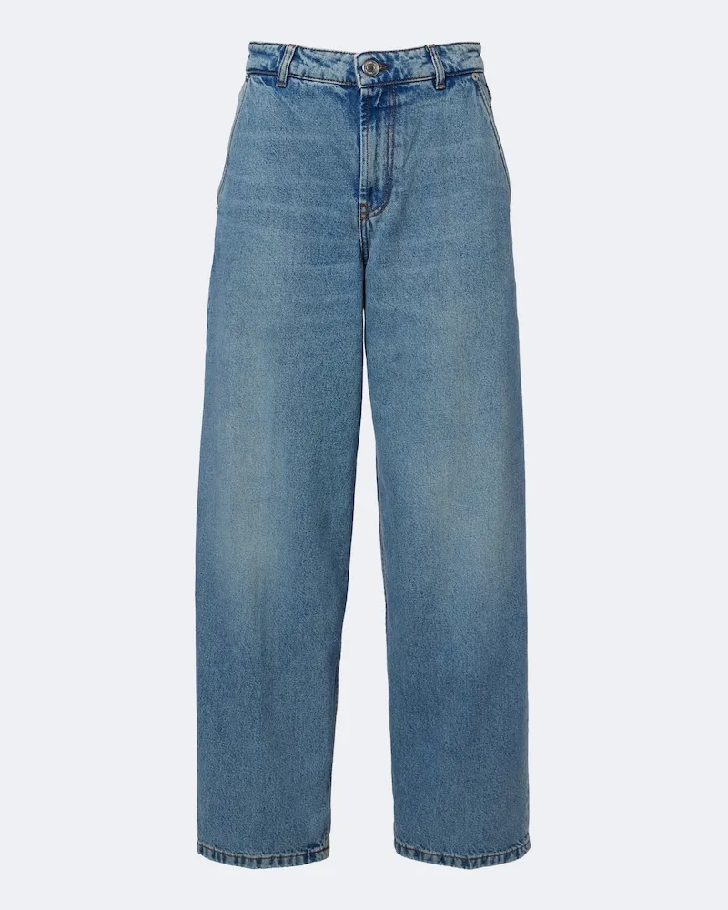 AMI Paris Weite Mid-Rise-Jeans Blau
