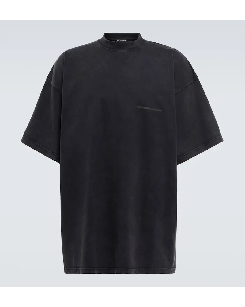 Balenciaga T-Shirt aus Baumwoll-Jersey Schwarz