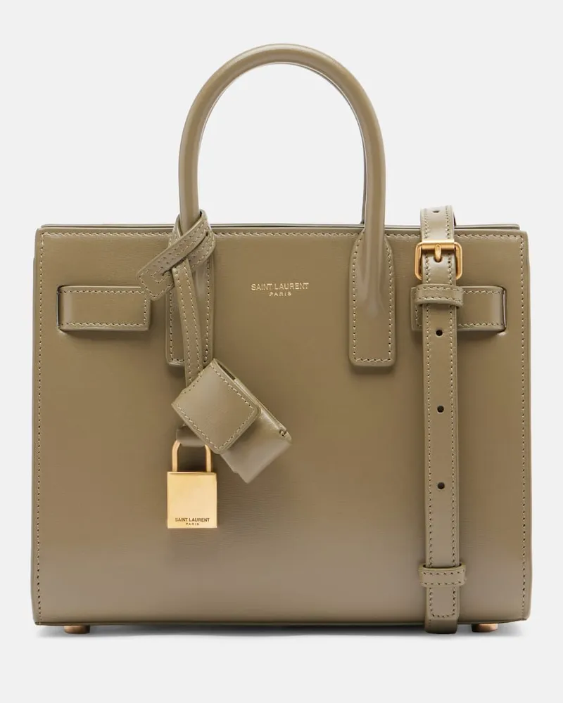 Saint Laurent Tote Bag Sac De Jour Nano aus Leder Grün