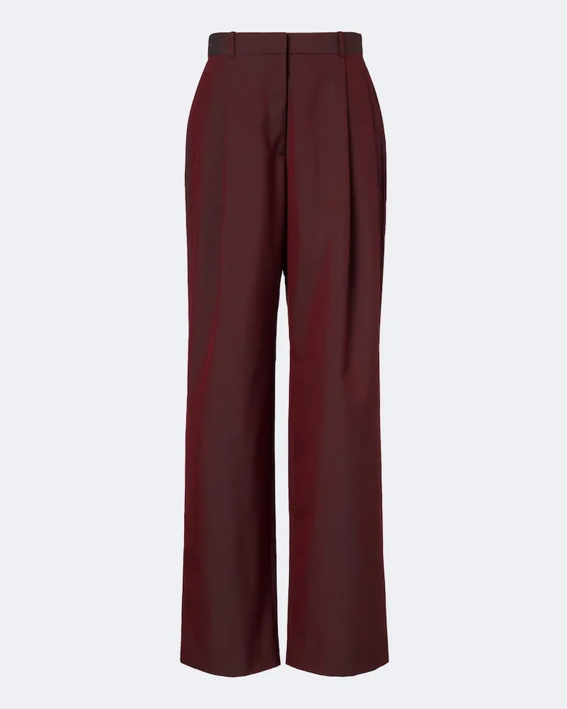 The Row Gerade Hose Lowe aus Schurwolle Rot