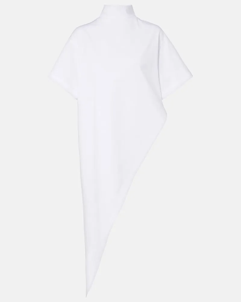 Alaïa Alaïa Asymmetrisches T-Shirt aus Baumwoll-Jersey Weiß