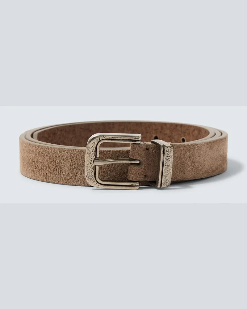 Brunello Cucinelli Gürtel aus Veloursleder Braun