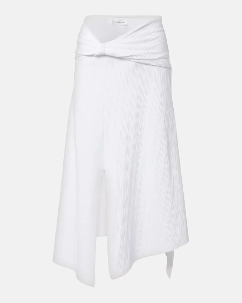 Victoria Beckham Midirock aus einem Baumwollgemisch Weiß