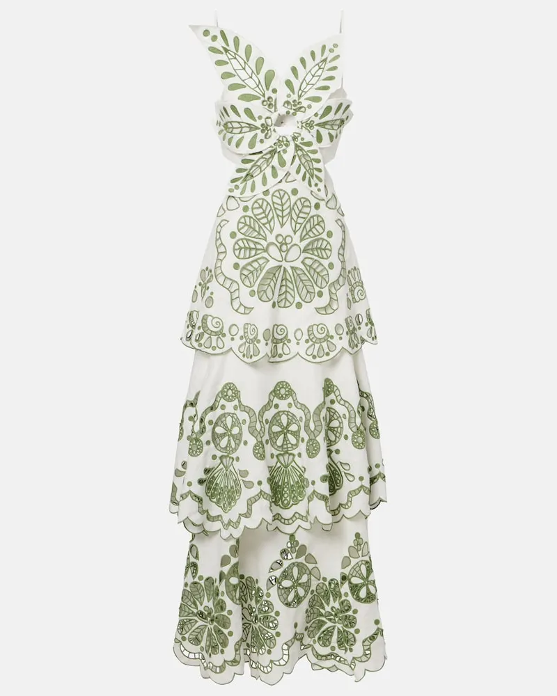 FARM Rio Maxikleid aus Leinen Weiß