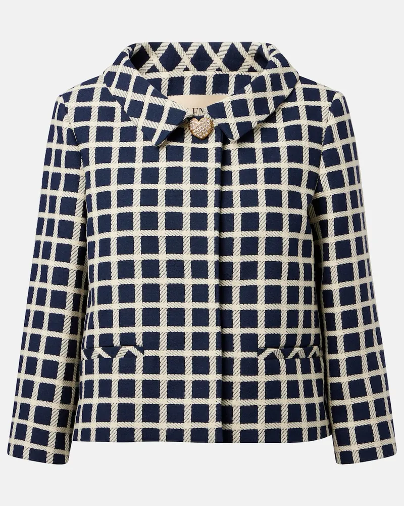 Valentino Garavani Jacke aus Wolle und Baumwolle Blau