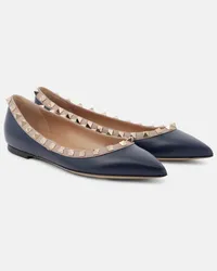 Valentino Garavani Ballerinas Rockstud aus Leder Multicolor