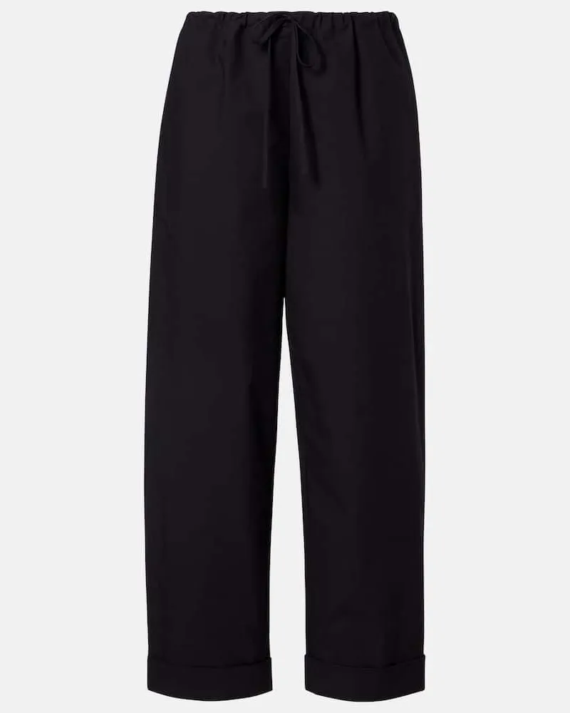 The Row Gerade Hose Delano aus Baumwolle Schwarz