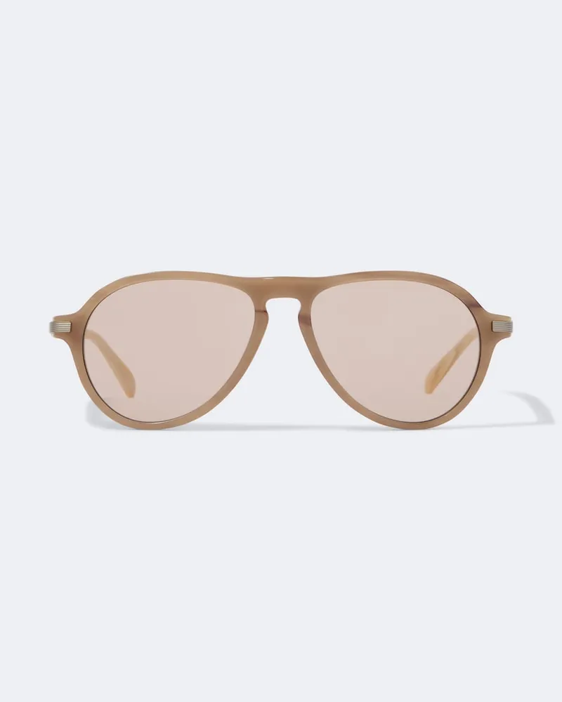 Brunello Cucinelli Aviator-Sonnenbrille Beige