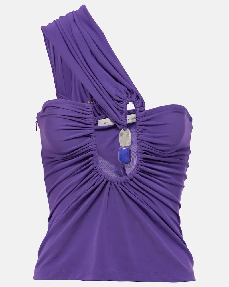 Christopher Esber Top Helix aus Jersey Violett