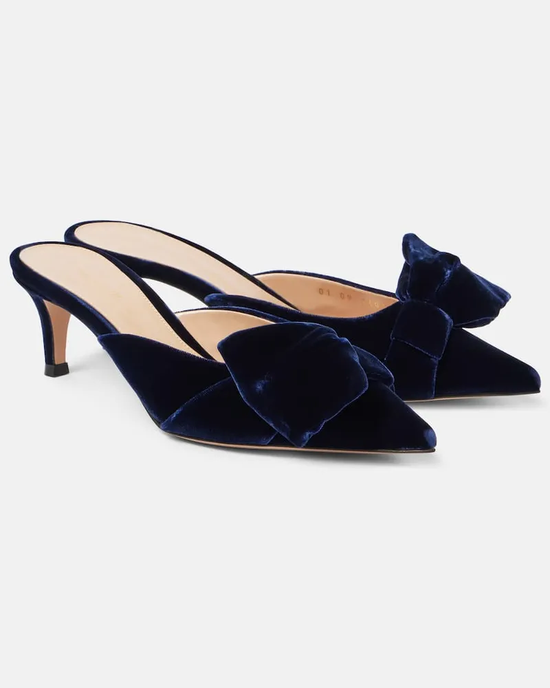 Gianvito Rossi Mules 55 aus Samt Blau