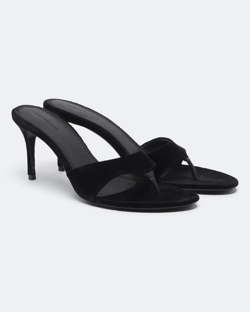Magda Butrym Sandalen aus Samt Schwarz
