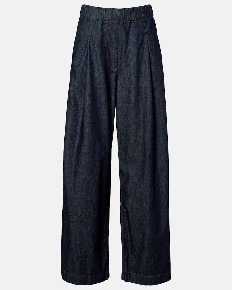 Dries van Noten High-Rise Wide-Leg Jeans Blau