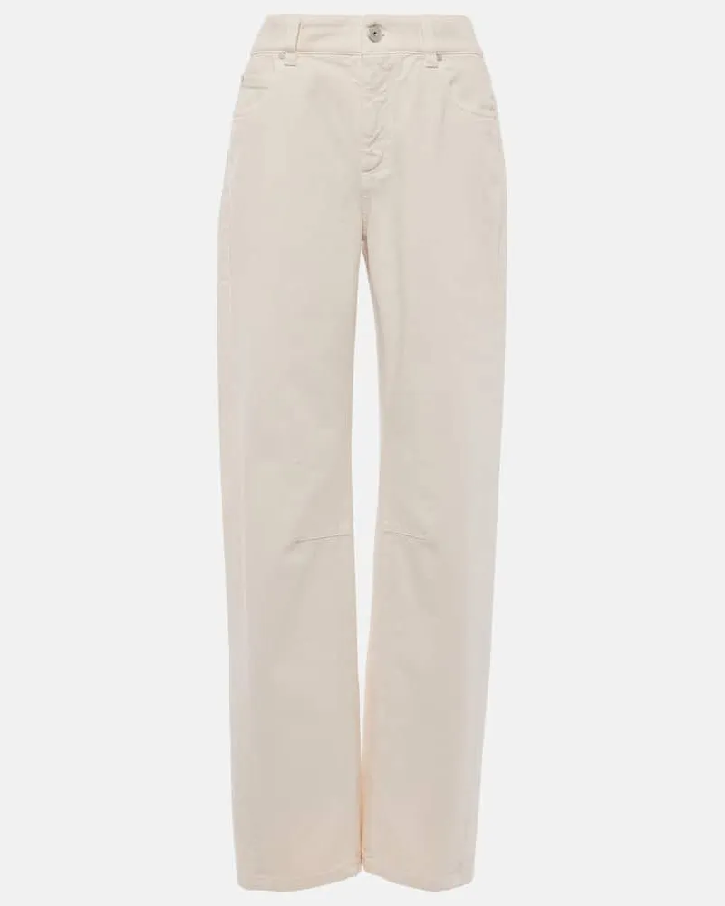Brunello Cucinelli Mid-Rise Straight Jeans Weiß