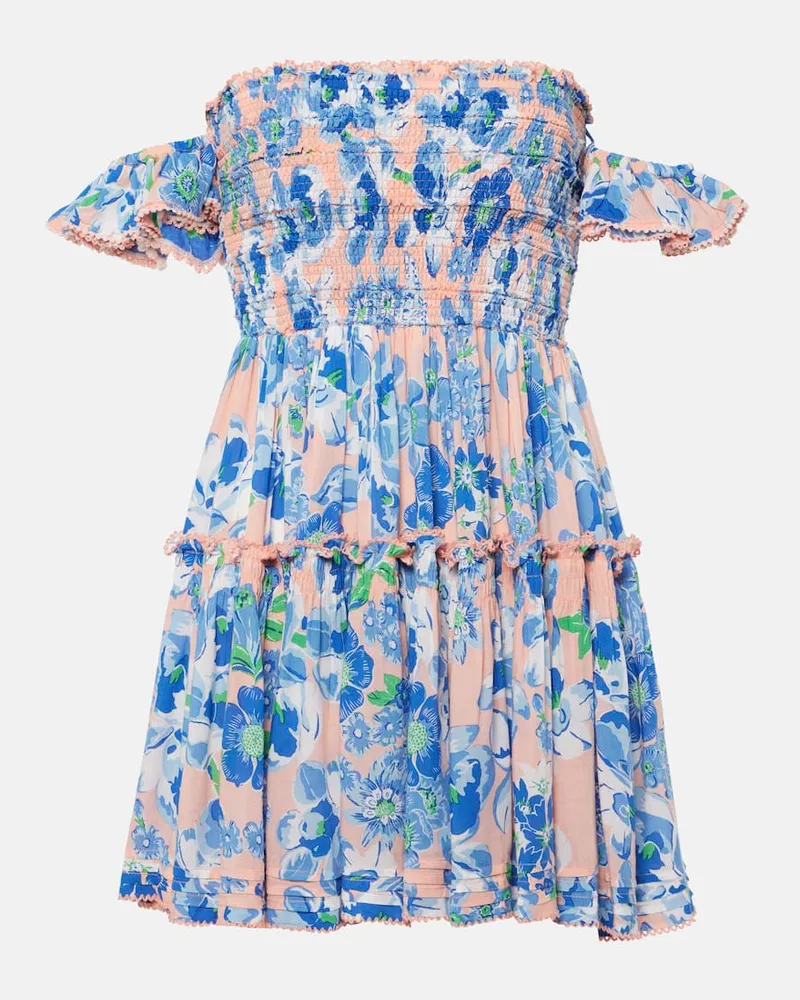 Poupette St Barth Bedrucktes Minikleid Aurora Rosa