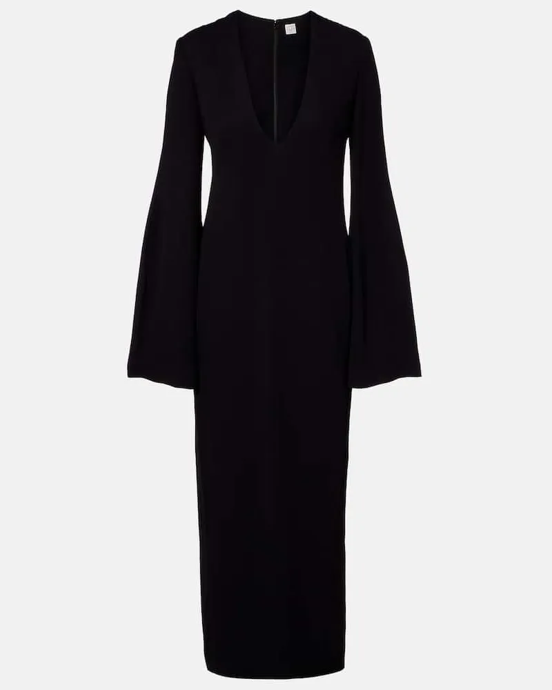 Totême Maxikleid aus Cady Schwarz