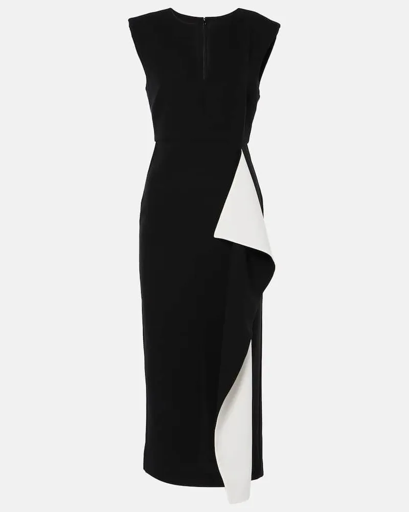 Roland Mouret Midikleid aus Cady Schwarz