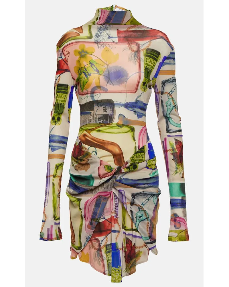 OFF-WHITE Bedrucktes Minikleid Multicolor