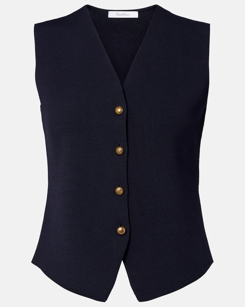 Max Mara Weste aus Crêpe Blau