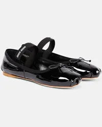 Miu Miu Ballerinas aus Lackleder Schwarz