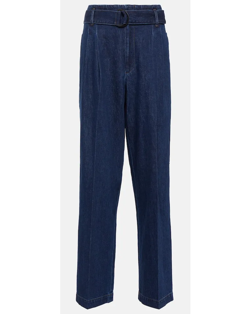 Ralph Lauren High-Rise Wide-Leg Jeans Blau