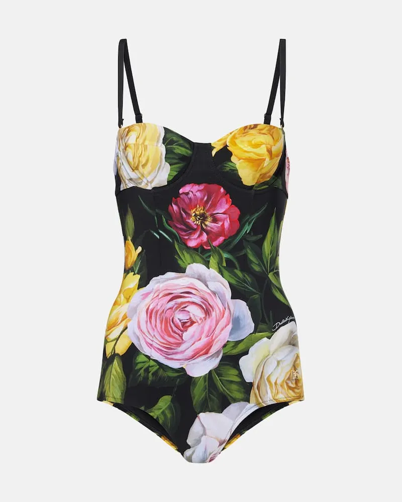 Dolce & Gabbana Bedruckter Badeanzug Schwarz