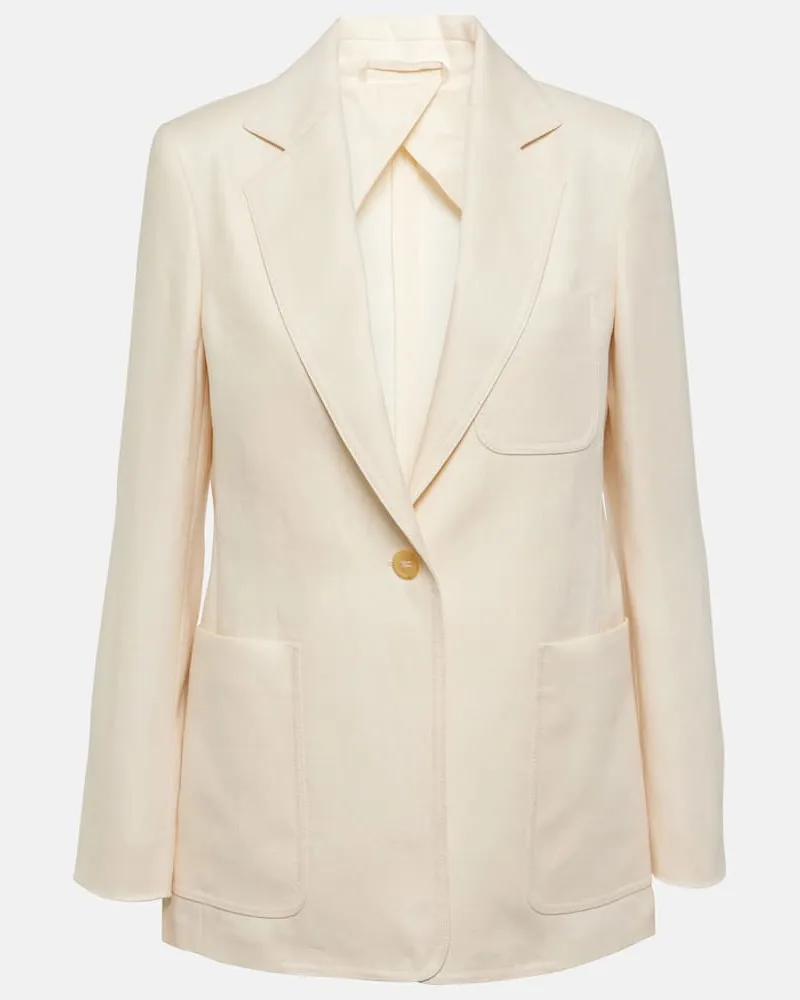Max Mara Blazer Boemia aus Leinen-Twill Weiß