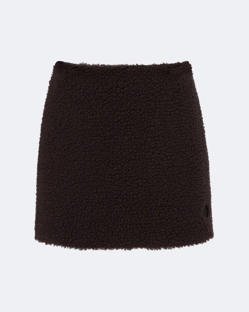 Moncler Minirock aus Teddyfleece Braun