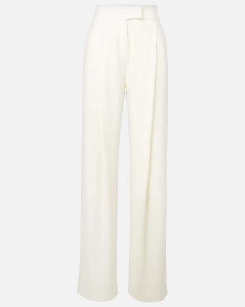 The Sei Weite High-Rise-Hose aus Crêpe Weiß