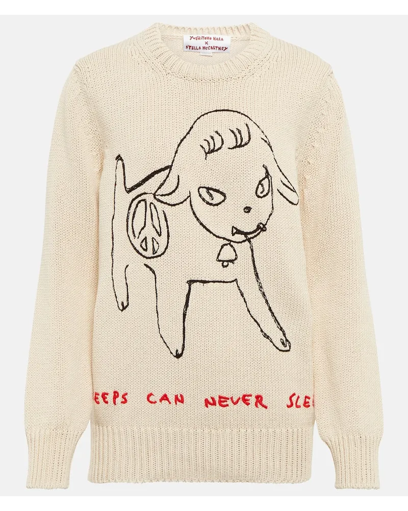 Stella McCartney X Yoshitomo Nara Sweatshirt aus Baumwolle Beige