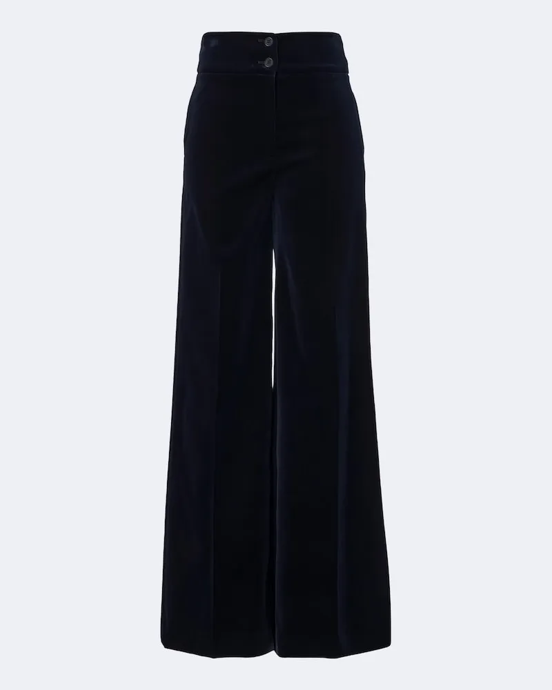Altuzarra Weite Hose Rudy aus Samt Blau