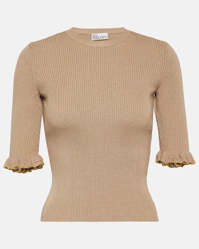 RED Valentino Top aus einem Wollgemisch Nude